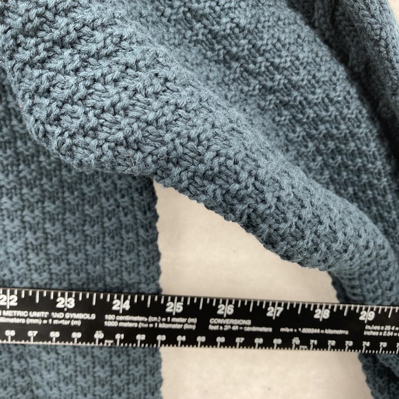 J. Peterman Sweater Mens XL Blue Cable Knit Crewneck Fisherman Cotton Chunky - Picture 6 of 10